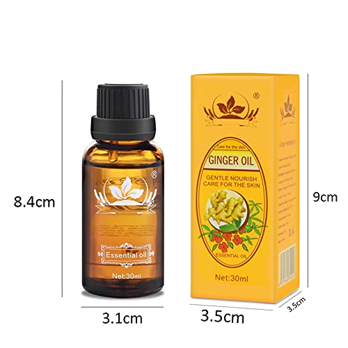 A-3Pc: Ownest 3 Pack Ginger Massage Oil, 100% Pure Natural Lymphatic Drainage Ginger Oil, Spa Massage Oils, Repelling Cold And Relaxing Active Oil-30Ml