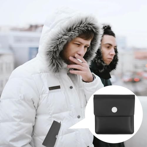 Tragbare Feuerfesten Aschenbecher 4 Stück, Geruchsdicht, PVC-Feuerhemmend, Schwarz