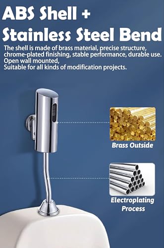 ZLXHDL Automatischer Urinal Spülventil,Sensor Pissoir Valve,Sensor für Urinal-Spülventil, Bathroom Toilet, Wandmontage, Auto Sensor, Non-Contact Urinal Spülset