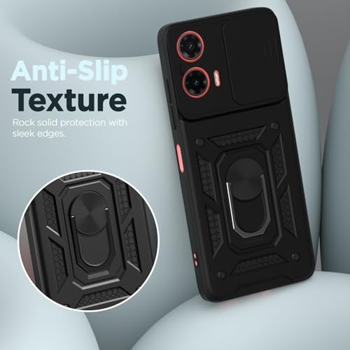 Image of AIBEX Back Cover for Motorola G35 5G | D10 Tough Armor Case | Sliding Camera Shield | 360 Protection | Kickstand Ring Holder | Military-Grade Shockproof Bumper Case