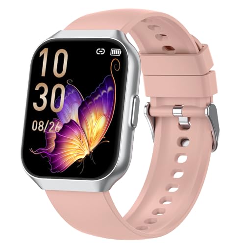 QCOQ-Reloj-Inteligente-Hombre-Mujer-Llamada-Bluetooth-196-Smartwatch-Pulsometro-IP68-Pulsera-Actividad-con-100-Modos-Deportivos-Pulsometro-SpO2-Monitor-de-Sueno-para-Android-iOS-Rosa