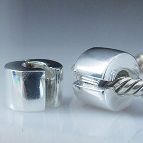 Clip Charm 925 Sterling Silver Lock Stopper Bead Spacer Charms for Pandora Charms Bracelet (G)2