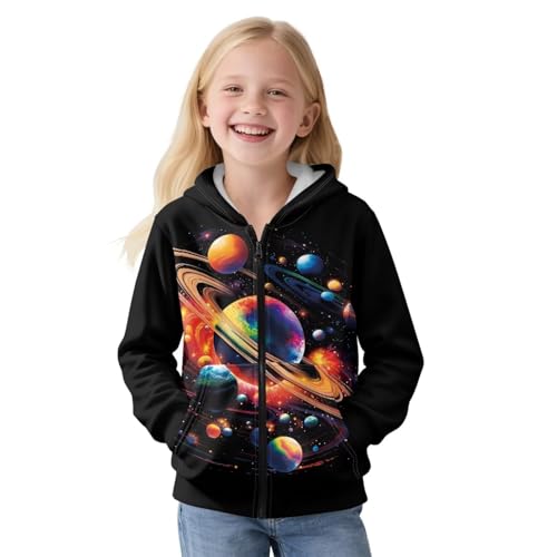 Boys Zip Up Fleece Hoodies Kids Fleece Full-Zip Sweatshirts Jacket Casual Fall Hoodie with Pocket Size S - XL3