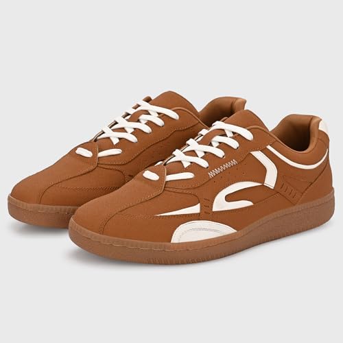 Image of Cruiser Men's Low-Top Sneakers | Chunky Platform Cushioned Insole | Trendy & Stylish Modern Lace-Up Athletic Shoes with Wave Graphic Side Panels| Retro Street Style Casual Walking Footwear (2658)