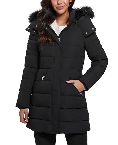 GUESS Women's Calgary Long Hood Puffer Jacket