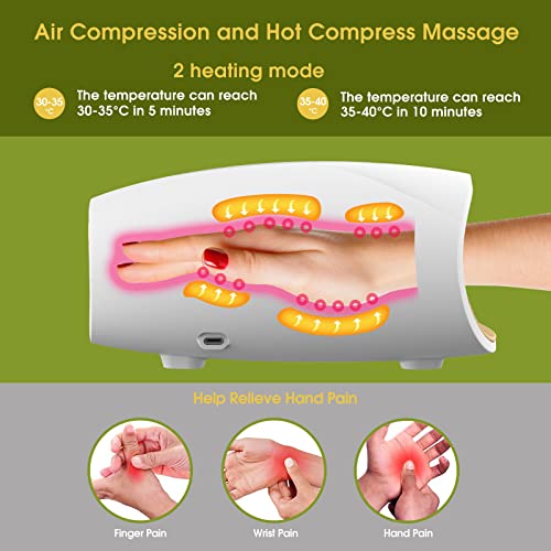Wireless Handmassagegerät mit Wärme, 3 Stufen Luftkompression und Heizung,Hand Massagegerät für Handfläche Handgelenk Taubheit Müdigkeit Wundsein Relief,Ideale Geschenke für Frauen - Image 4