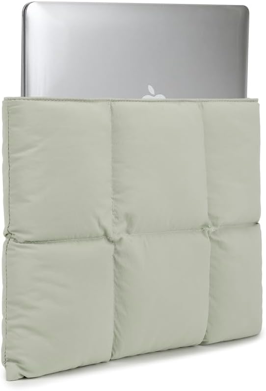 Canvaslife Puffy Laptop Sleeve 15 Inch 15.4 Inch, Quilted Puffer Laptop Case for Women, Pillow Case Compatible for MacBook Pro 16 inch and 15 inch-15.6 inch (Army Green) - Image 2