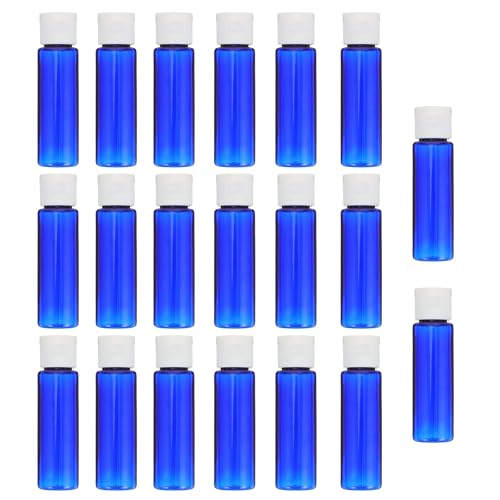 JOINPAYA Botellas Gotero de Plástico 30ml 20 Unidades Tapa Abatible, Frascos Portátiles para Aceites Esenciales y Lociones, Recargables y Reutilizables para Viajes y Muestras