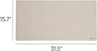 Vista 4 de Smead Desk Pad, Vegan Leather Desk Mat with Non-Slip Faux Suede Backing, Perfect Desk Organizer for Office Decor, 31.5” x 15.7” Medium, Sandstone