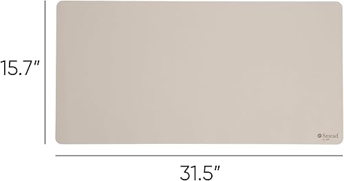 Miniatura 4 de Smead Alfombrilla de escritorio, de cuero vegano con respaldo de gamuza sintética antideslizante, organizador de escritorio perfecto para decoración