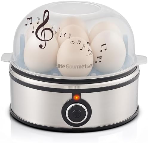 Elite Gourmet EGC855SS Easy Egg Cooker, 7-Egg Capacity, Soft, Med...