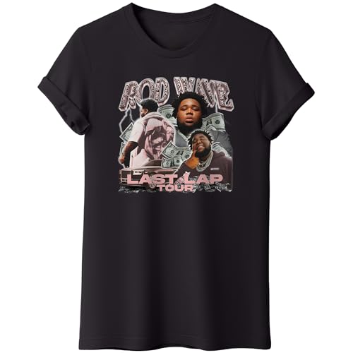 Rod Last Lap Concert Tour T Shirt - Urban Wa.ve Streetwear Rap Festival Tee, Unisex Adult Size S – 2XL (US, Alpha, Small, Regular, Regular, Black)