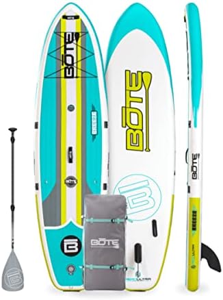 BOTE 11' FT 6" Breeze Aero Inflatable Stand Up Paddle Board, MAGNEPod Compatible Blow Up iSUP Great for Adults Kids Family Travel Friendly Multiple Sizes Color Options