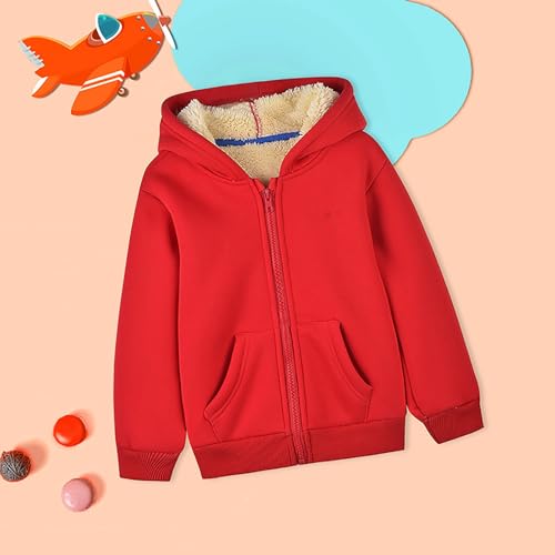 Toddler Hoodie Fleece Sweatshirt Coat Kids Boys Fall Winter Warm Sweater Jacket Solid Hooded Pullover Top Outwear3