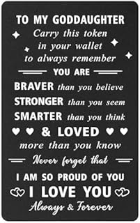 ENGZHI Goddaughter Wallet Card Christening Gifts for Girls - I Am So Proud of You - Goddaughter Confirmation Card, My Goddaughter Gifts from Godmother
