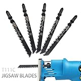 Material: 65 MN 5pcs T111 C 75 mm hoja de sierra caladora de corte madera para Black & Decker, Bosch Dewalt Hitachi Makita Festool, para corte de madera, fibras de madera y de contrachapado