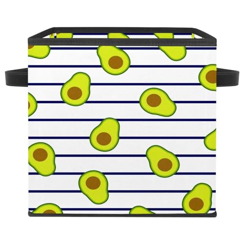 Boîte de rangement cube pliable en tissu anti-désordre motif avocat
