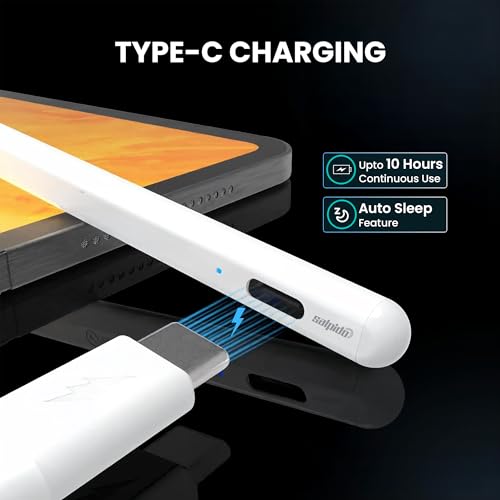 Image of Smart Ink Magnetic Universal Stylus Pen for iPad and Android Tablet with Ultra High Precision,Type-C Charging,130mAh Battery,10 Hour Use, Magnetic Absorption and 2 Tips for Drawing andWriting