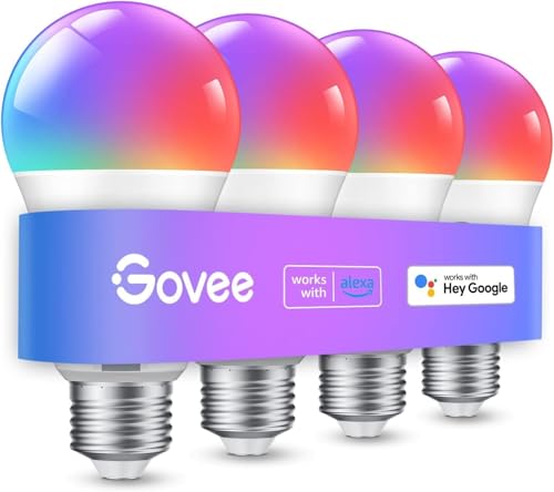 Govee LED Smart Light Bulb E27 RGBWW Dimmable 800LM Pack of 4