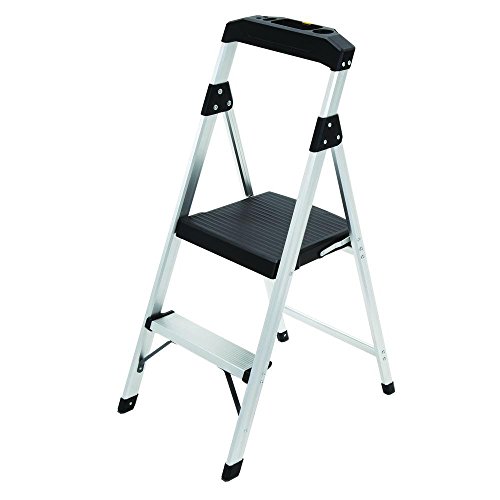 2-Step Aluminum Ultra-Light Step Stool Ladder with Project Tray Top and 225 lb. Capacity, ANSI Type 2 Duty Rating (2 Step)