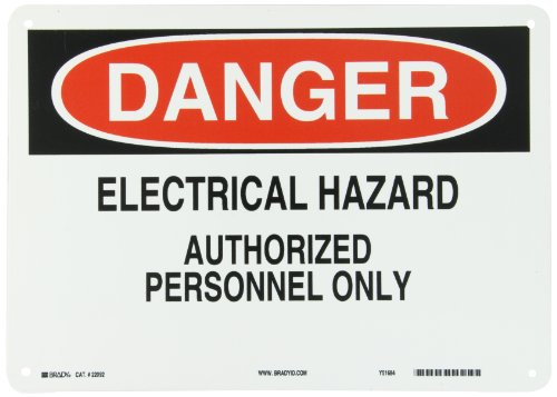 Panneau de signalisation d'admission Danger Electrical Hazard Brady 22092