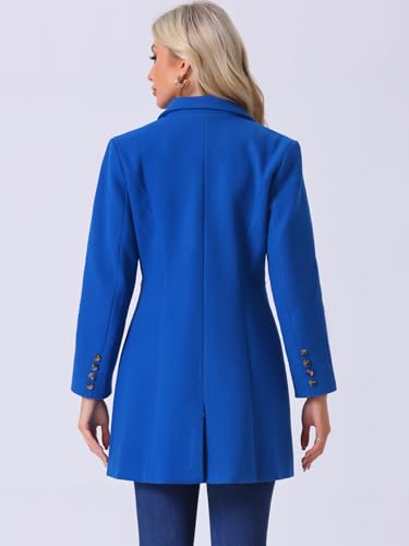 Image of Allegra K Womens Winter Elegant Pea Coat 2026 Single Breasted Long Overcoat | Notch Lapel Collar, Warm, Work Office Trench Coats,Outwear Outfit