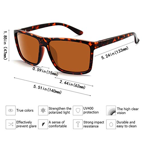 Polarized Sunglasses For Men Driving Mens Sunglasses Rectangular Vintage Sun Glasses For Men/Women Tortoise #TOP2