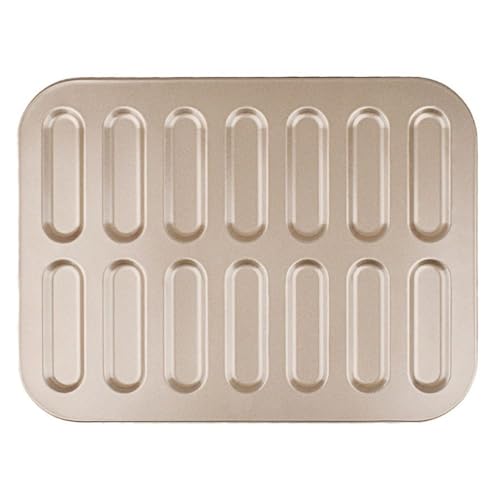 14 Cavity Eclair Baking Pan Non-Stick Carbon Steel Breadstick Mould Mini Cookie Biscuits Bakeware for Oven Baking