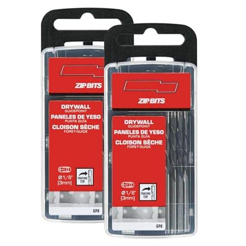 GP8 Cutting Drywall Tools 1/8 Inch Drywall Guidepoint Cutting Bits for RotoZip Spiral Saw (16 Pack) Drywall Router Bits for Roto Tool