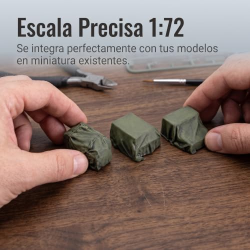 Maquetas a escala 1:72 listas sin pintar con esta escenografía de 3 piezas 2
