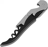 Saca Rolha Em Inox 12cm 2 Estágios Com Abridor de Vinho Abridor De Garrafa E Cortador De Lacre Manual Ergonômico Pratico