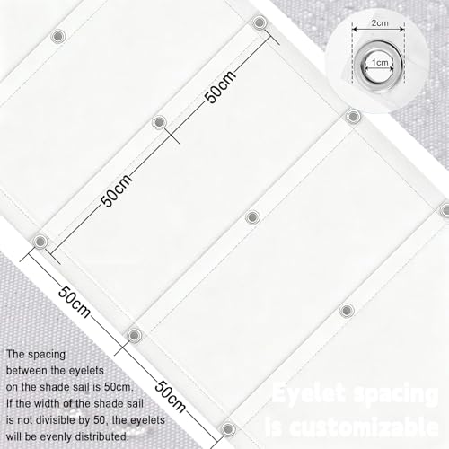 Filet d'ombrage rétractable vague 230x400 blanc protection UV