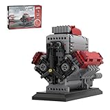 Aetheria V8 Engine Building Bricks That Works, V8 Engine with Supercharger Camshafts, MOC Engine Designed by Bricktec Designs, DIY STEM Blocks Collectors & Enthusiasts Gift for Adult-1054 Pieces