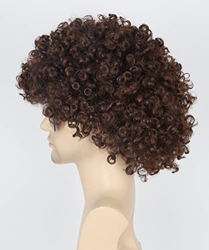 Topcosplay Men And Women Afro Wigs Disco Hippie Wig Short Halloween Costume Wigs #TOP3