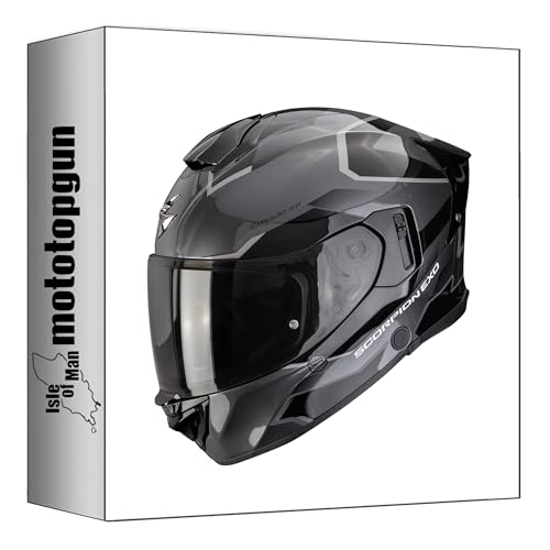 Casque intégral Scorpion Exo-520 Air Clip Argent Noir L pour Moto Mototopgun