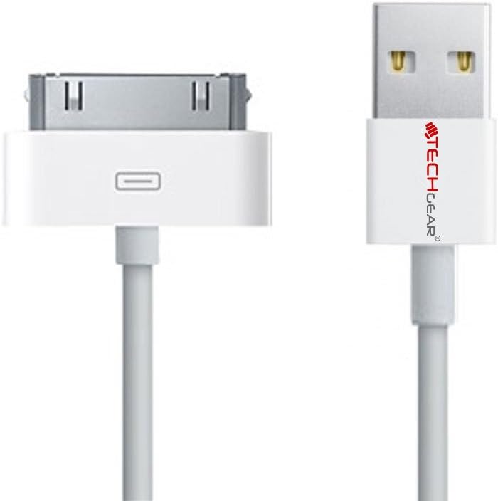 TECHGEAR USB Cable Compatible with Apple iPod Nano, Touch, Classic, Video & iPhone 3G 3Gs 4 4s & iPad 1 2 3 & others with 30 Pin Connectors - USB charging and sync cable lead