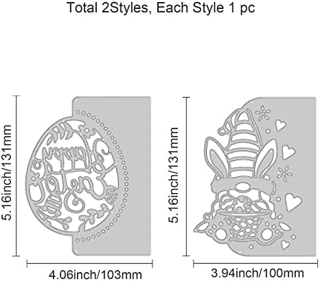 GLOBLELAND 2Pcs Easter Egg Frame Cutting Dies Metal Easter Bunny Border Die Cuts Embossing Stencils Template for Paper Card Making Decoration DIY Scrapbooking Album Craft Decor