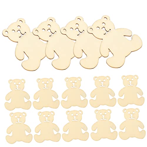 Gadpiparty 24piezas Álbum De Fotos De Oso Tallado Madera Recortes De Madera Sin Terminar Para Diy Decoración De Hogar Recortes De Osos