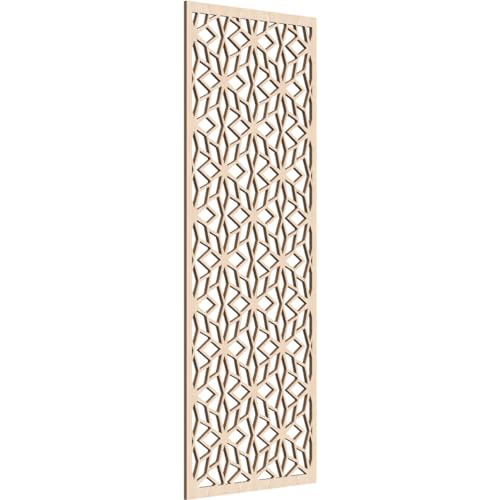 Image of 23 3 /8 inchW x 59 3 /8 inchH x 3 /8 inchT Lake Decorative Fretwork Wood Wall Panels, Red Oak