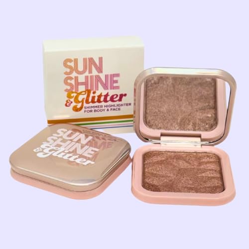 Sunshine & Glitter Highlighter Shimmer Compact - Rose Gold