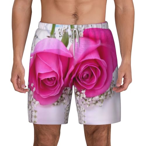 Short de bain respirant homme Pink Rose1 à séchage ultra rapide