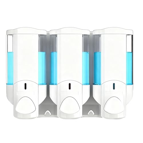 No-Tool 3-Bathroom Soap Dispenser Set - Adhesive Wall Mount Soap