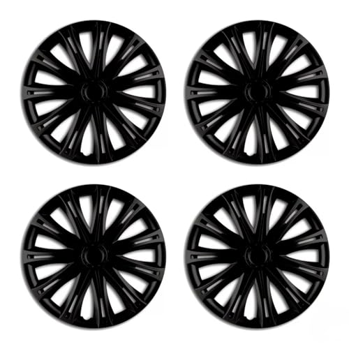 Shield Autocare Car Wheel Trims | Set of 4 Hub Caps Universal Fit Cover Protectors (Spark Black 15 Inch)