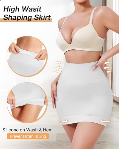 Image of Slip Dress for Women Seamless half slip with non slip strip Shapewear Dress Under Dress Tummy Control Slip Dress