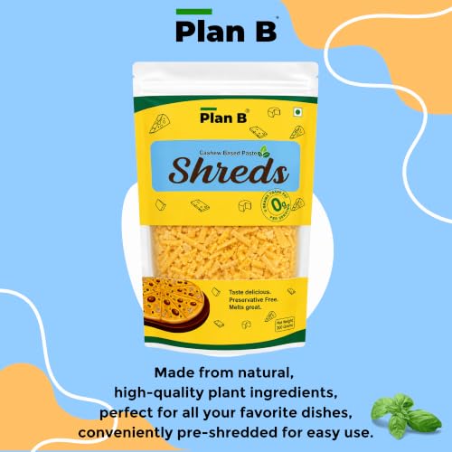 Image of Plan B Plant Based Cheese Shreds, 200g | Dairy-Free & Lactose-Free | Perfectly Meltable Cheese Shreds for Pizzas, Pastas, Sandwiches & More | Gluten-Free