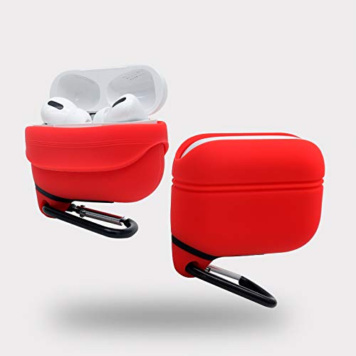 M7 Waterproof Case Cover for Headphone Pro 2019,Wireless Charging Supporting, Full Protective Skin with Key Chain Shock-Absorbing Charging Case Soft Durable Premium Silicone (Waterproof Red)