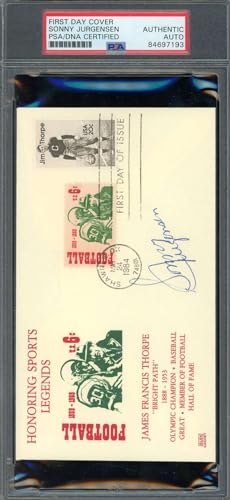 Sonny Jurgensen PSA DNA Signed First Day Cover Autograph