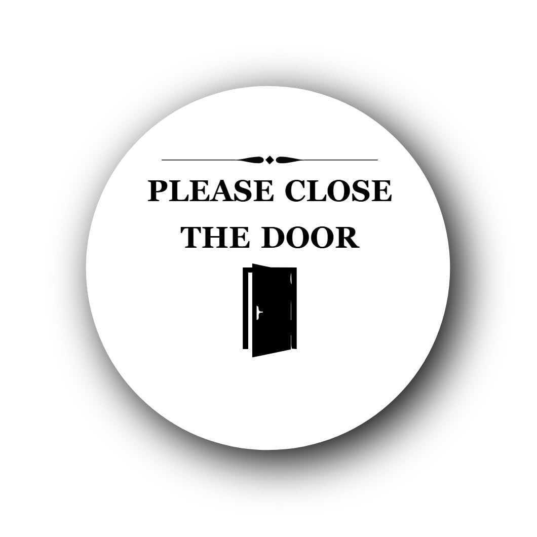 Please close the door Sign – 9.5x9.5cm Brushed Aluminium — image 1