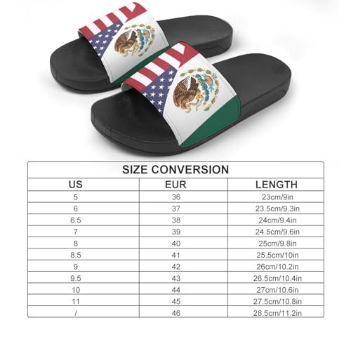 Mexico & U.S. Flag House Sandals Non-Slip Bathroom Slippers Beach Summer Shoes for Men Women2