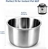 Olla interior de acero inoxidable para Instant Pot de 6 cuartos, grado alimenticio 304 (18/8) | Insertos de repuesto para Instantpot con diseño de fondo engrosado de tres capas, sin recubrimiento de teflón, compatible con Instapot Duo60, Duo Plus 60, Lux60 4